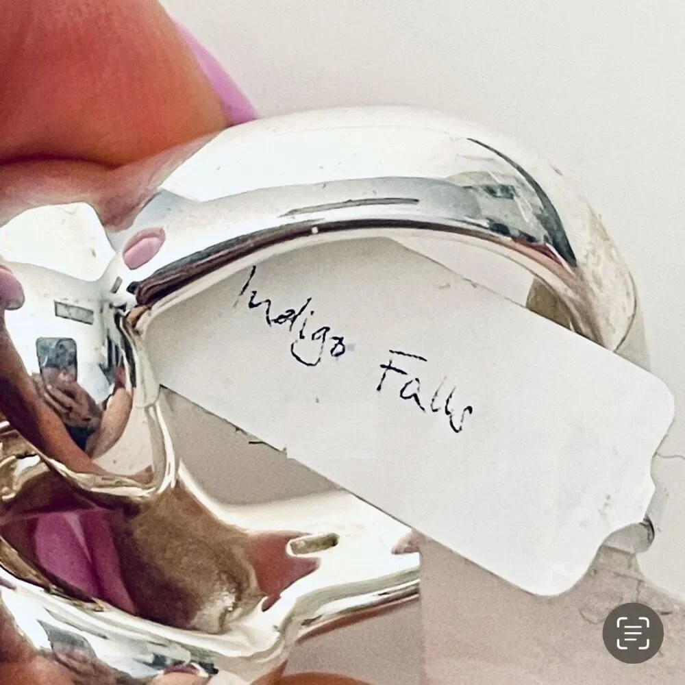 NWT Gorgeous Sz 8 Indigo Falls Sterling Silver 925 Huge Thick Heart Shaped Ring - Picture 9 of 12